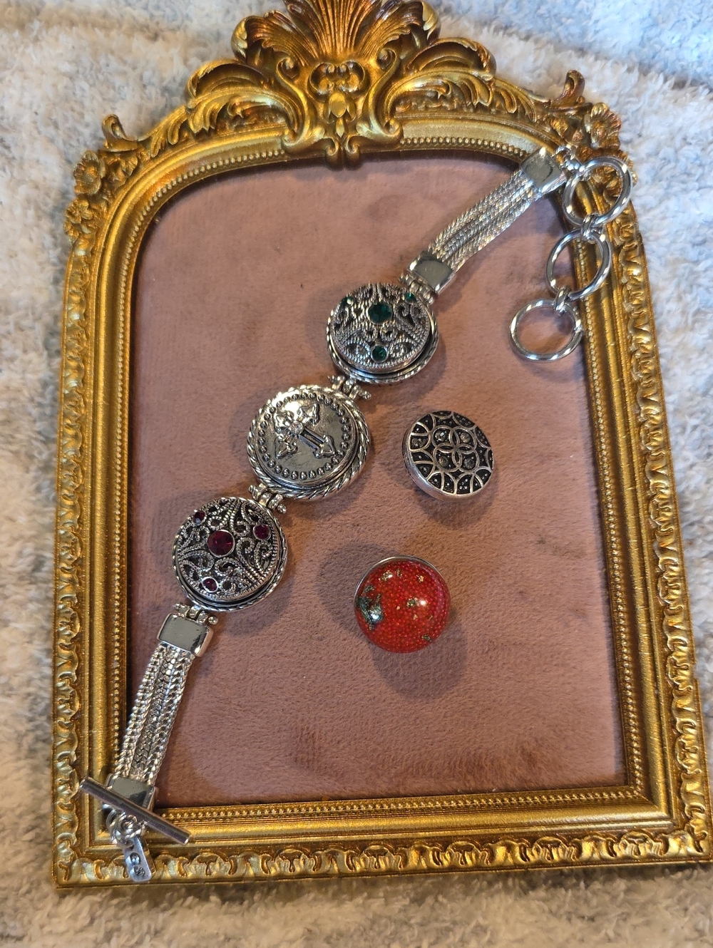 Ginger Snaps 3-Snap Silver Multi-Chain Toggle Bracelet up to 8.5" & 5 Snaps